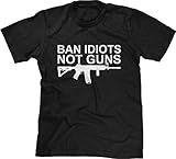 Blittzen Mens T-shirt Ban Idiots Not Guns