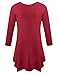 BELAROI Plus Size Tops for Women Fall Tunic Tops to Wear with Leggings 3/4 Sleeve Casual Swing Loose T Shirts Blouse(2X, Wine Red)
