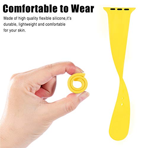 DaQin Compatible with Apple Watch Band 44mm 42mm, Sport Silicone Replacement Bands for iWatch Series 4 Series 3/2/1, Mango Yellow, M/L