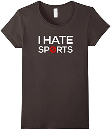 Women's I Hate Sports T Shirt Large Asphalt