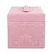 SONGMICS Jewelry Box, Girls Jewelry Organizer, Lockable Mirrored Storage Case, Pink UJBC116