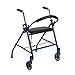 Drive Medical 1239BL Two Wheeled Walker with Seat, Blue
