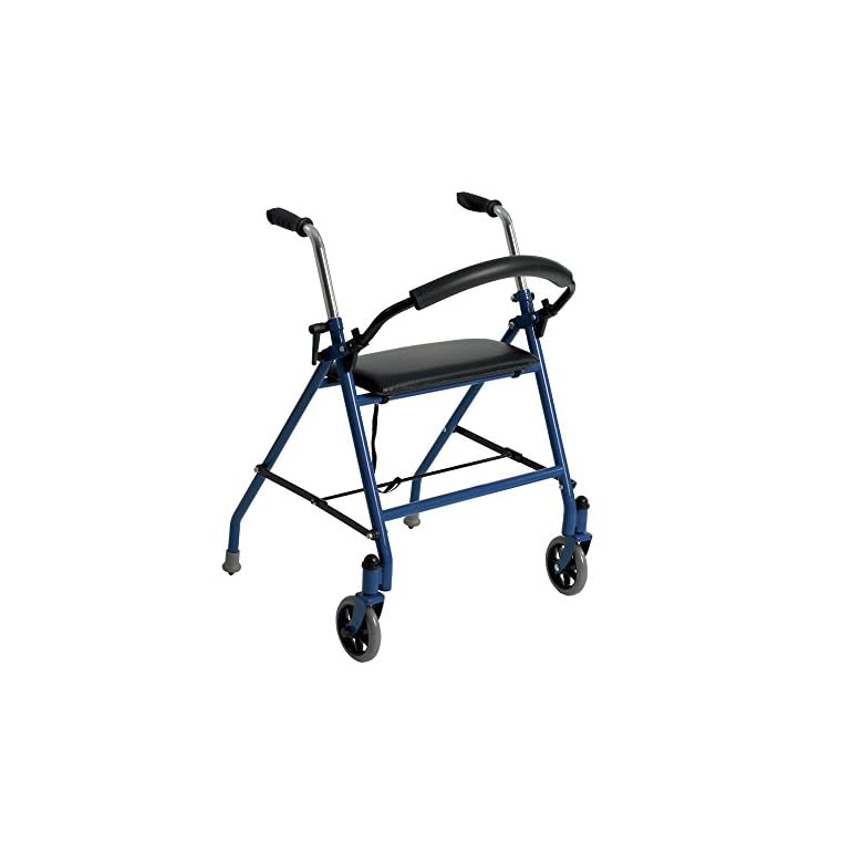Medline Healthcare Direct Steel Rollator Walker with 350 lb. Weight Capacity, Burgundy