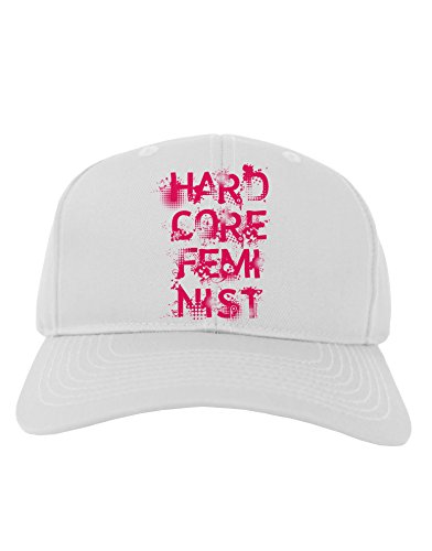 TooLoud Hardcore Feminist - Pink Adult Baseball Cap Hat - White