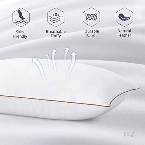 puredown® Goose Feathers and Down Alternative Pillows, Premium Medium