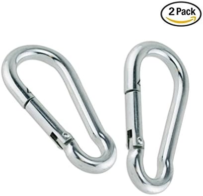 80mm x 8mm Zinc-Galvanized Steel Carabiner Snap Link Hook - 3-1/4" x 5/16" (2 Pack)