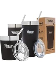 Healthy Human Insulated Stainless Steel Tumbler Travel Cruiser Cup with Straw and Lid 32 oz Pure Black
