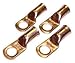 Fastronix Quality Copper Battery Terminal Lugs 4 Pack (3/8 2 Gauge)
