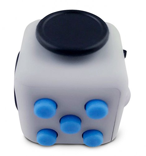 RaFe Fidget Cube - Top Quality Hand Toy - For Relieving Stress, Anxiety & Boredom - Great for Kids & Adults (Grey/Blue)