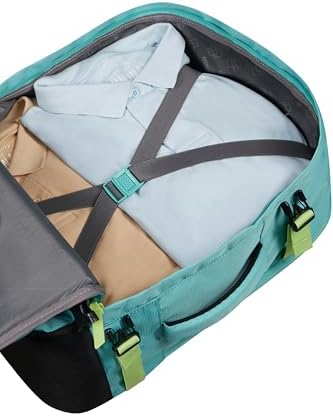 Take2Cabin - Borsa da cabina EasyJet 36 x 20 x 45 cm, 38 L, 0,70 kg, Bagaglio a mano, Zaino aereo M Underseat, Turchese/Verde (Dusty Turquoise/Lime)