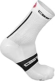 Castelli Free 9 Sock White/Black/Red, L/XL - Men's