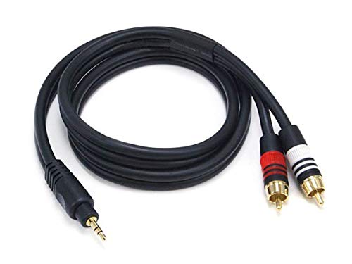 Monoprice 105597 3-Feet Premium Stereo Male to 2RCA Male 22AWG Cable - Black