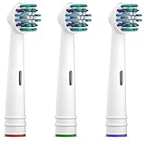 Amazon Brand - Solimo Flossing Replacement Brush Heads, 3 Count (Fits Most Oral-B Electric Toothbrushes)