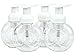Vivaplex, 4, Clear, 8.5 oz (250 ml), Circular, Plastic Foaming Soap Dispensers, with White Pumps