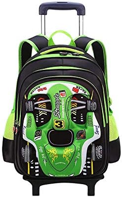 GLJJQMY Travel Backpack Can Climb Stairs Waterproof And Wearable Student Trolley Bag Backpack Trolley backpack (Color : Green, Size : 42x18x32cm)