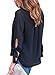 Sidefeel Women Casual Loose Fit V Neck Chiffon Blouse Shirt Large Black