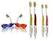 MOUTHWATCHERS Dr Plotkas Soft Flossing Toothbrush, 2 Manual Toothbrushes for Adults + 2 Kids Toothbrushes + 2 Folding Travel Toothbrushes, Good for Sensitive Teeth and Gums, 6 Pack - Colors Vary