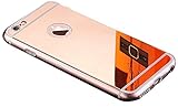 iPhone 6S Rose Gold Mirror Case,iPhone6S Mirror Rose gold Case, Slim Luxury Hybrid Glitter Bling Mirror Soft TPU Cover Case for iPhone 6S,iPhone6(Rose Gold)