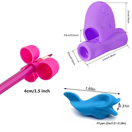 QICI 12 Pieces Children Grips Pen Posture Correction Tool,Holder Pen Writing Aid Grip Posture Correction Tool for Pencils