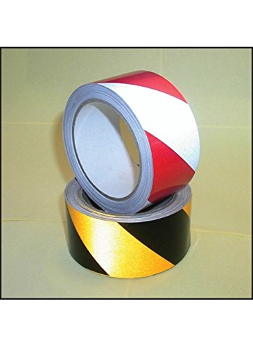 Caledonia Signs 58646 Reflective Self-Adhesive Safety Tape, 50 mm x 25 m, Black/Yellow