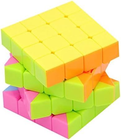 Little Treasures Cube 4 x 4 x 4 Speed Corner Cutting Stickerless Cube, Bright Vivid Colors