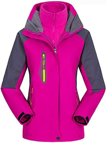 Women's Mountain Waterproof Windproof Fleece 3 in 1 Jacket Ski Hooded Rain Coat