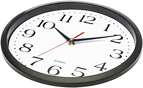 image for Bernhard Products Black Wall Clocks, 2 Pack Silent Non Ticking - 12 In