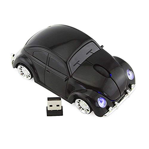 Winnes Wireless Mouse Light Mouse car Mouse Optical Gaming Mouse with USB Receiver for PC Laptop Gifts Ergonomic (Black)