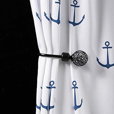 LanMeng Standard Fabric Shower Curtain, Elegance Luxury for Bathroom, Gold Ship's Anchor White Background, Machine… 41i9NuCAauL