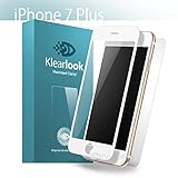 [1+1 Pack] Klearlook [Crystal Series] Front Ultra Clear 3D Full Coverage Tempered Glass Screen Protector and Back Matte PET Film for Apple iPhone 7 Plus [White Frame]