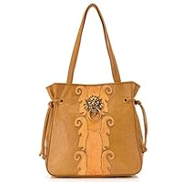 Sharif 1827 Lion Knocker Leather Hair Calf Tote w/Magic Wallet (Turmeric)