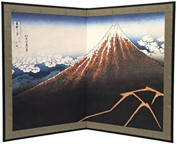 Japanese foldable screen Byobu - Shower Below the Summit by Hokusai 15"×11"