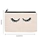 10 Pieces Eyelash canvas makeup bags- Kcddumk Cosmetic Bags Travel Pouches Toiletry Bag Cases with Zipper for Women and girls (Beige)