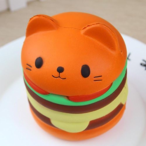 Jumbo Cartoon Cat Hamburger Scented Slow Rising Squishies Exquisite Kid Soft Toy Decorative Large Props