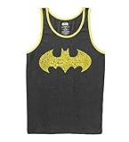 DC Comics Men's Batman Logo Text Fill Graphic Tank Top