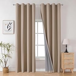 Joydeco Taupe Blackout Curtains 108 Inches