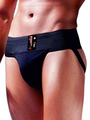 image for AllsBalls Jockstrap Gym Cotton Supporter with Cup Pocket Gym, Fitness 