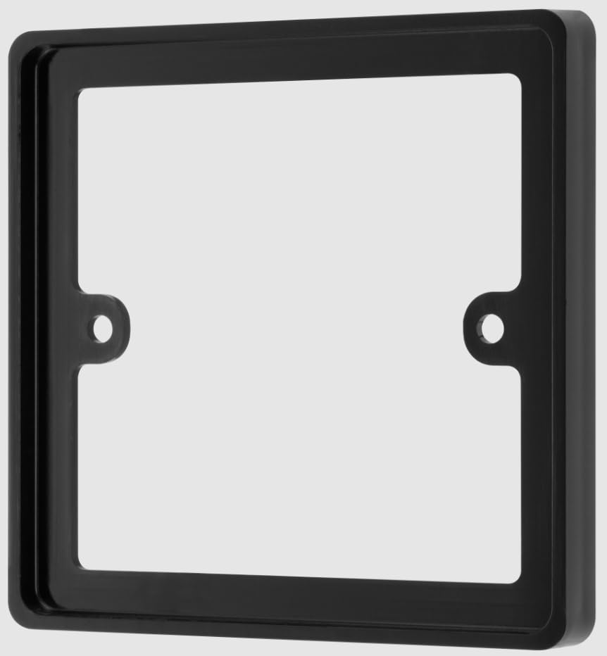 BG Black 1 Gang Single 10mm Depth Square Spacer Frame Back Box Plate