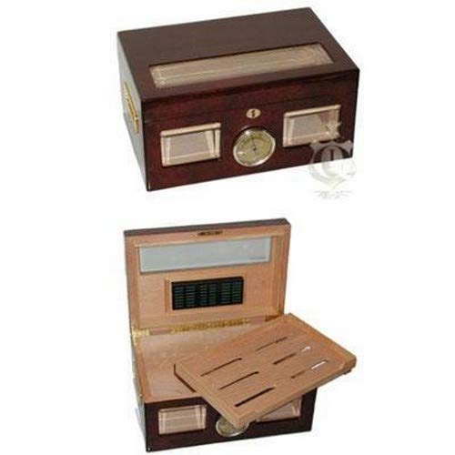 image for Quality Importers Trading Versailles 100 Cigar Glass Top Humidor, Temp