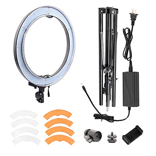 HUIGE 18-inch Dimmable Fluorescent Ring Light Kit: 55W 5500K Ring Light,  Light Stand,Filter and Carry Bag for