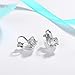 SELOVO Prong Setting 6mm Round Cubic Zirconia Clip on Stud Earrings Silver Tone