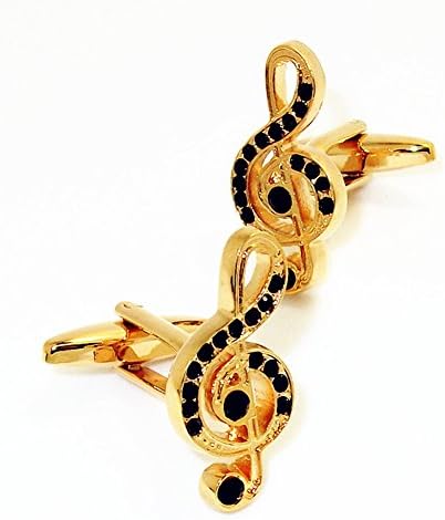 Men's Wedding Cufflinks Novelty Crystal Music Note Rhinestone Music Notes Cuff Buttons with a Gift Box