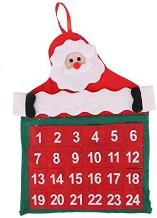 Christmas Advent Calendar Countdown Santa Claus Tree Fabric Xmas Decor Pockets Gift (calender 1)