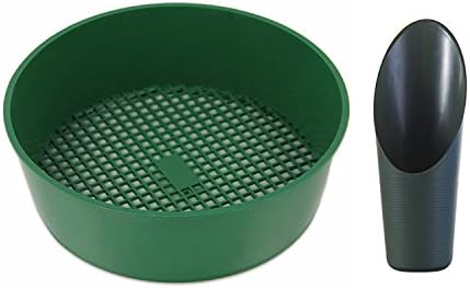 Plastic Shovel Mesh Garden Sieve, Green