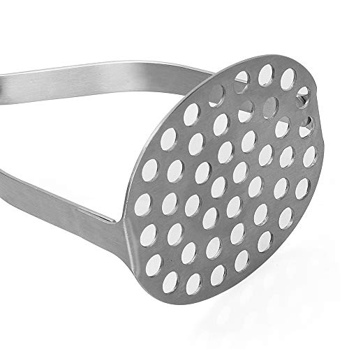 Beaverve Heavy Duty, Stainless Steel Masher Ricer with Ergonomic Handle for Making Mashed Potato, Guacamole, Silver