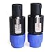 NANYI NL4FC speakon Cable Amplifier Connector, Audio Speaker Plug Twist Lock 4 Pole Speaker Plug Compatible with Neutrik Speakon NL4FC, NL4FX, NLT4X, NL2FC - 2 Pack