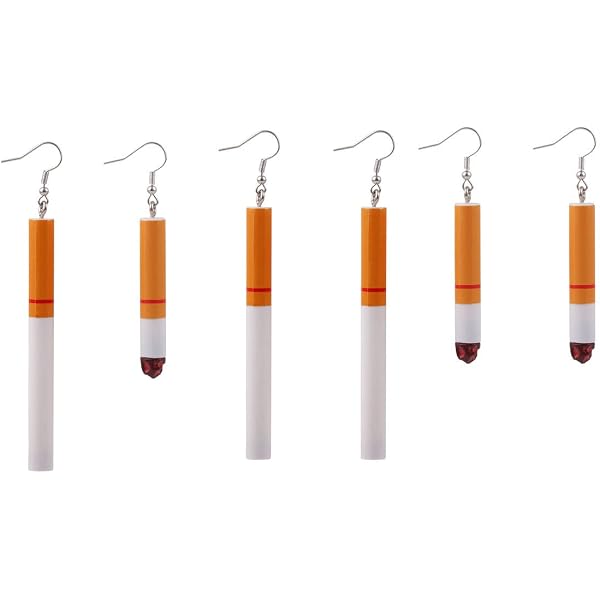 Amazon.com: SuoFrun 2 Pairs Cigarette Earrings Creative Funny Lifelike  Cigarette Butt Dangle Earrings Unisex Cool Punk Creative Party Jewelry:  Clothing, Shoes & Jewelry