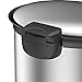 EKO 93250-1 Oval 1.5 Gallon Small Stainless Steel Step Trash Can with Lid | 6 Liter Metal Waste Bin