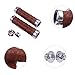 KINGOU Honey Brown Leather Handlebar Grip for Bicycle/Fixed Gear/Mountain/Folding Bike Double Lock-on Bar Grip