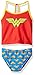 Warner Bros. Girls' Wonder Woman Costume Swimsuit, Candy, 6X